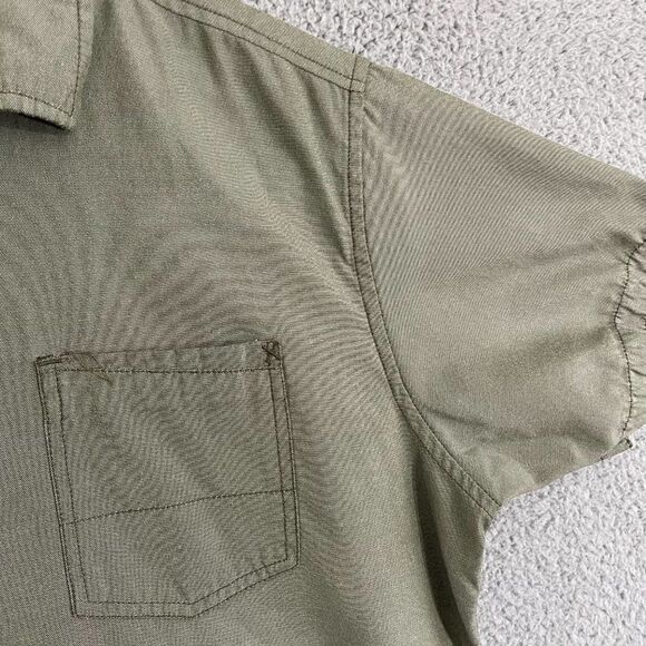 Depart West Shirt Men XL Olive Casual Short Sleeve Button Down - Picture 4 of 12
